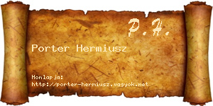 Porter Hermiusz névjegykártya